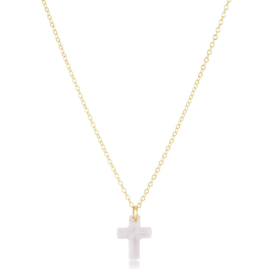 16" necklace gold - blessed crystal charm