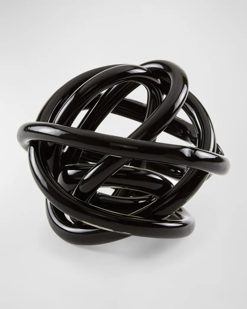 Handblown Glass Knot- Black