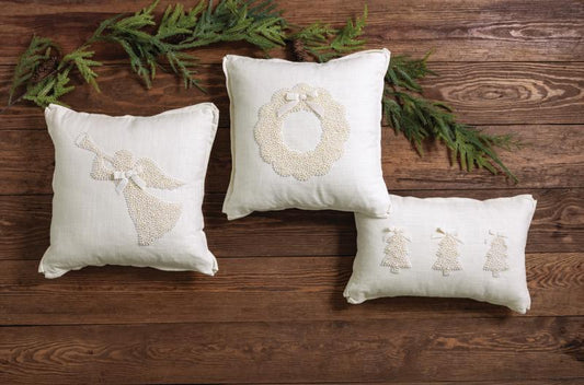 Three Tree Christmas Pearl Pillow