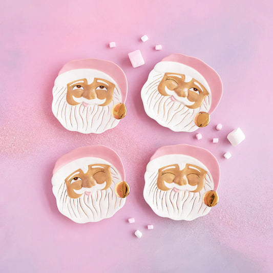 Papa Noel Cookie Plate Pink