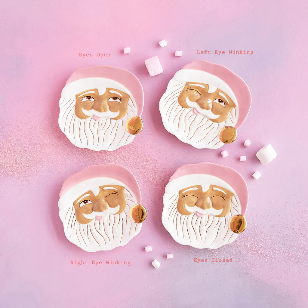Papa Noel Cookie Plate Pink