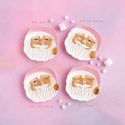 Papa Noel Cookie Plate Pink