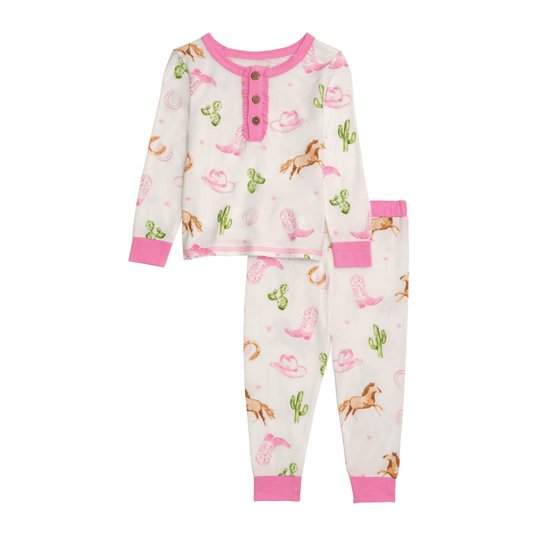 Pink Western Pajama Set