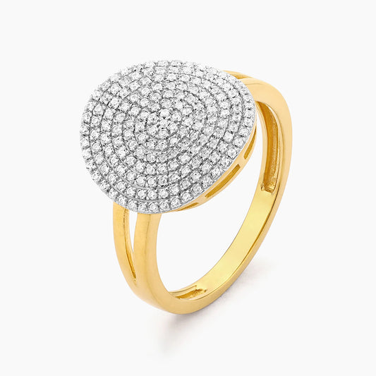 Gold Right Round Statement Ring