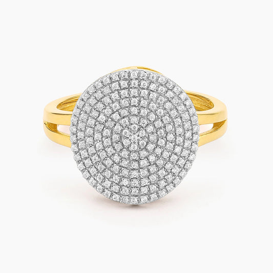 Gold Right Round Statement Ring