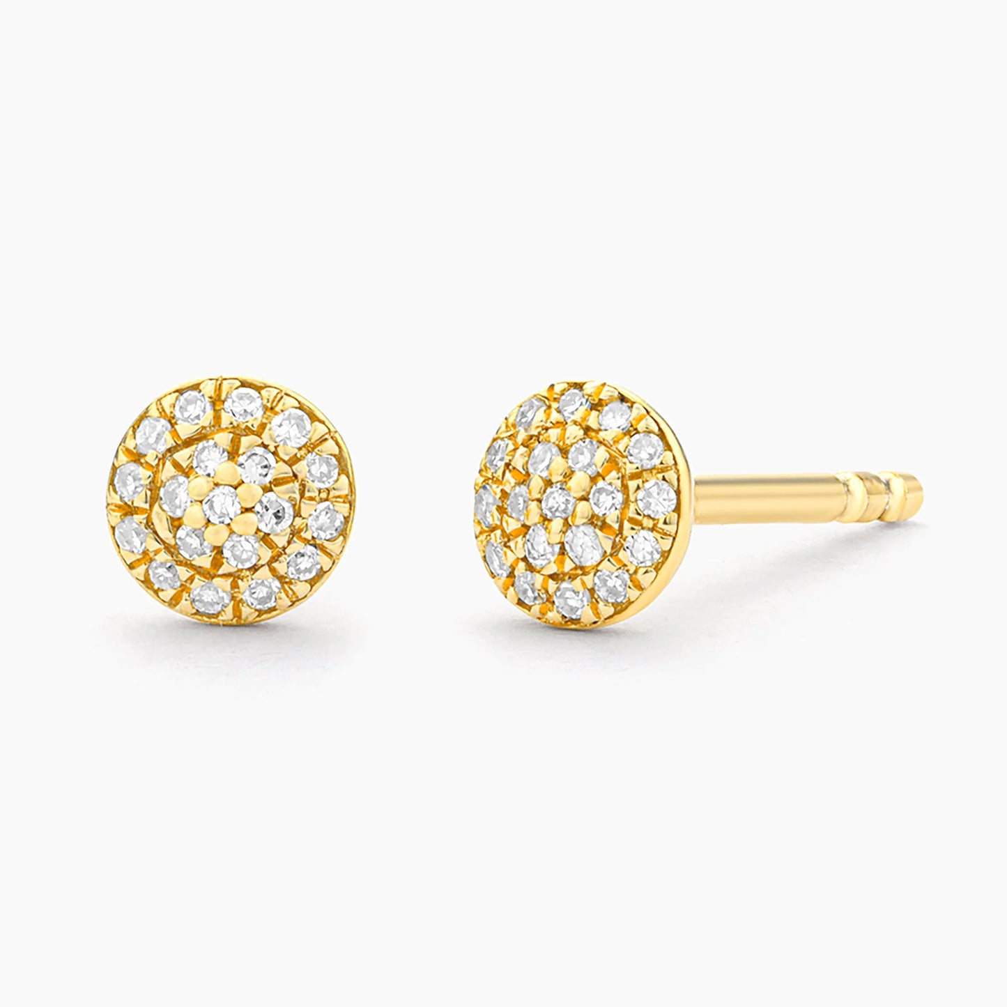Gold Round Stud Earrings