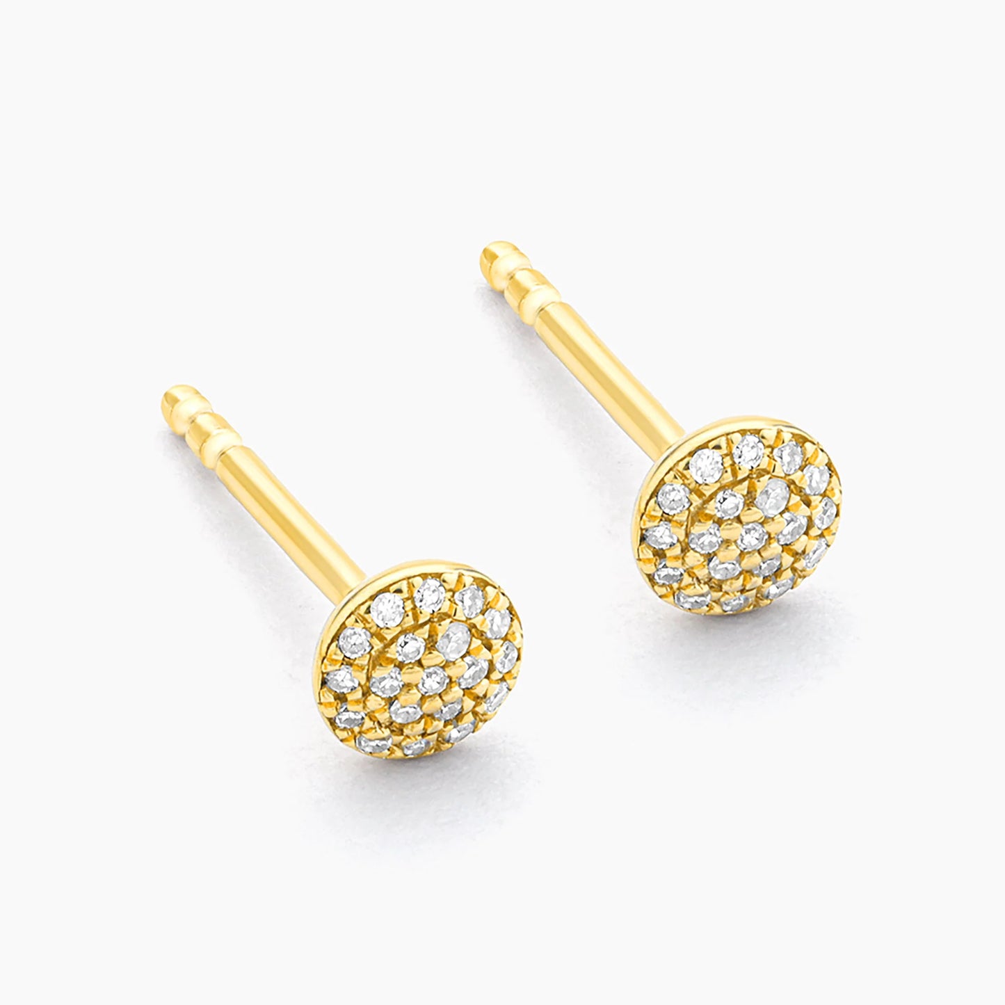 Gold Round Stud Earrings