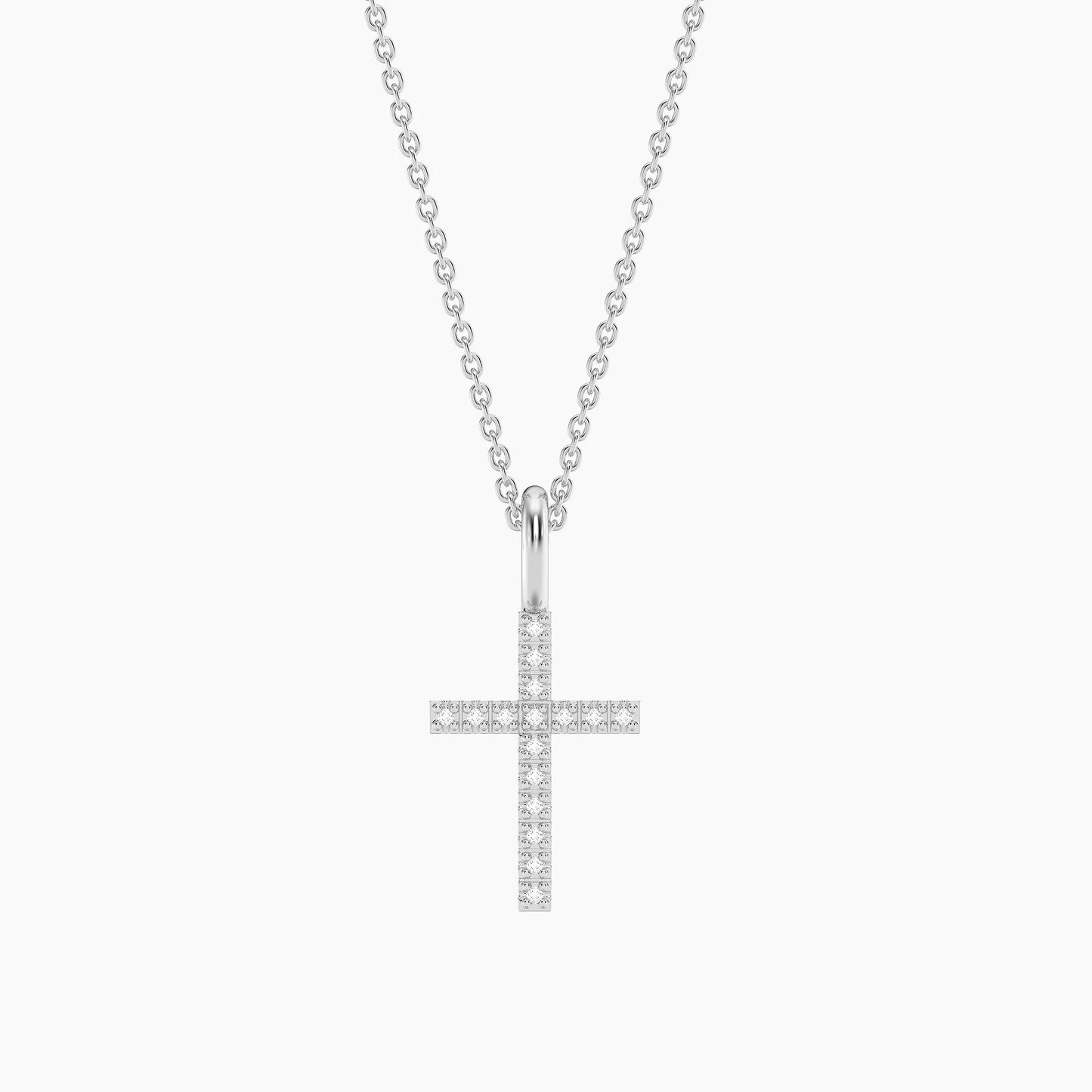 Silver Believe Cross Pendant Necklace