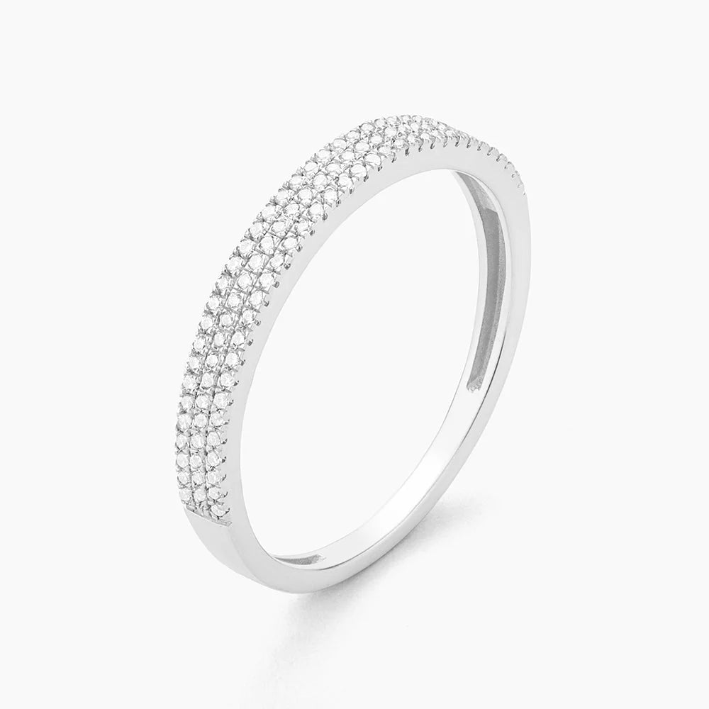 Silver Triple Row Stack Ring