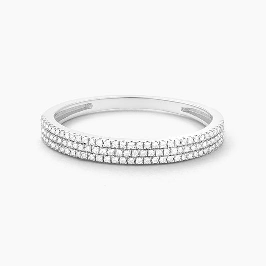 Silver Triple Row Stack Ring