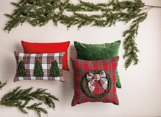 Square Velvet Tartan Pillow