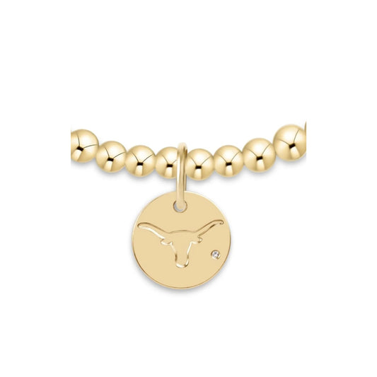 classic gold 3mm bead bracelet - Texas gold disc