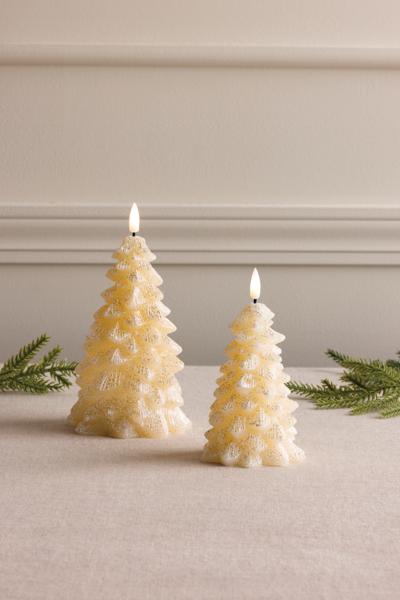 Small White Tree Flameless Candles