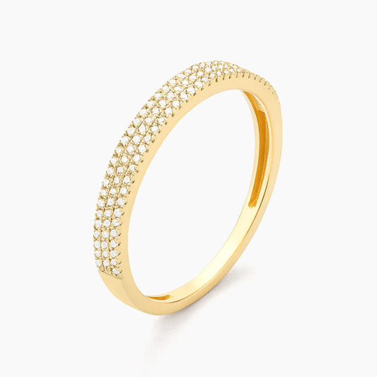 Gold Triple Row Stack Ring