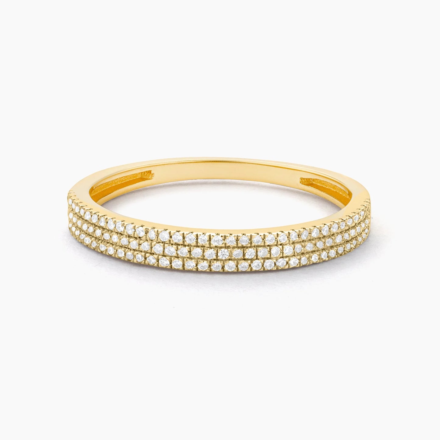Gold Triple Row Stack Ring