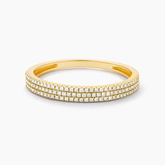 Gold Triple Row Stack Ring
