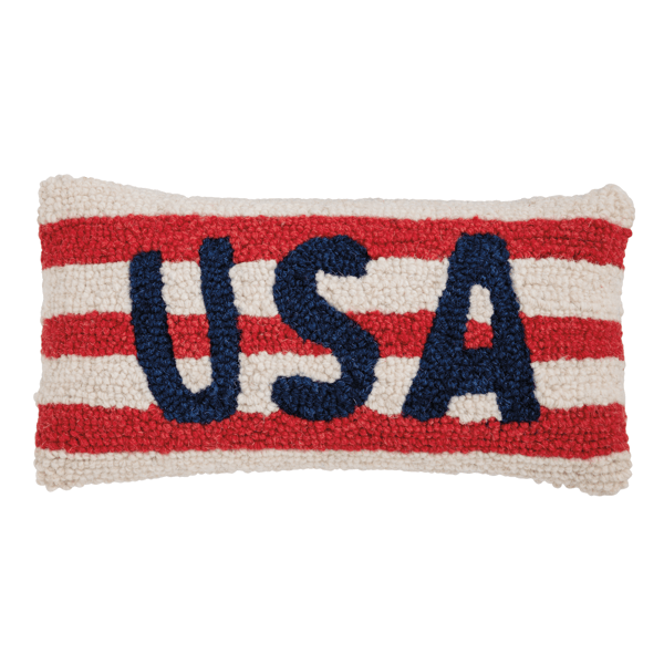 Americana Hook Wool Mini Pillow