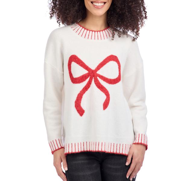 White Wilder Bow Sweater