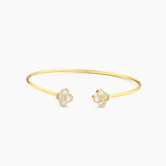 Gold Wildflower Flexi Cuff Bracelet - Medium