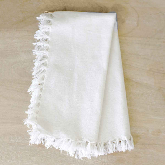 Fringe Napkin White