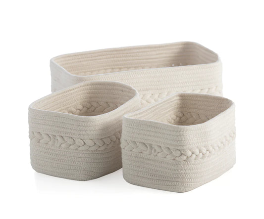 Set of 3 Rope Organizer Baskets