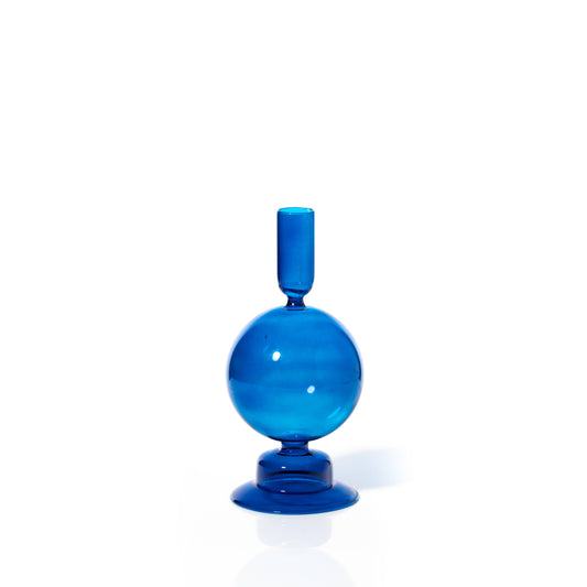 Taper Holder - Coloured Glass - Egyptian Blue