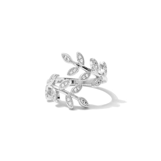 Pave Adjustable Leaf Ring