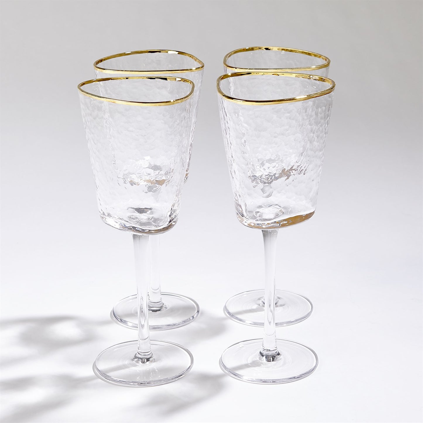 Aperitivo Triangular Wine Glass with Gold Rim