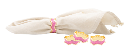 Pink Swirl Napkin Rings- Set of 4