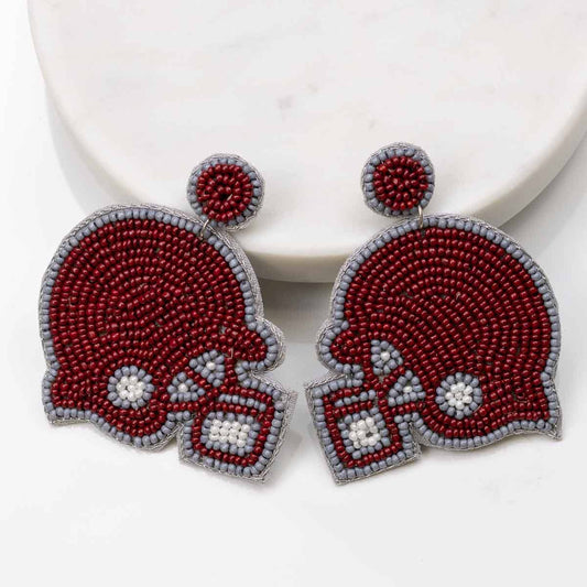 Football Helmet Beaded Earrings