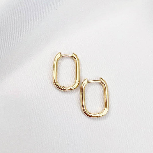 Kamryn Oblong Hoops Gold Filled