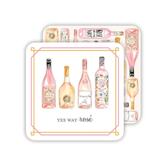 Handpainted Rose Bottles Paper Coaster
