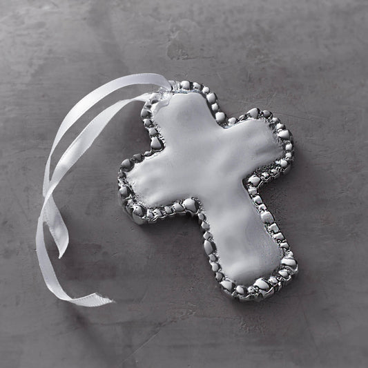 Baby Cross Ornament-  Pearl