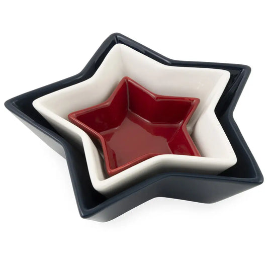 Red, White and Blue Star Nesting Bowls