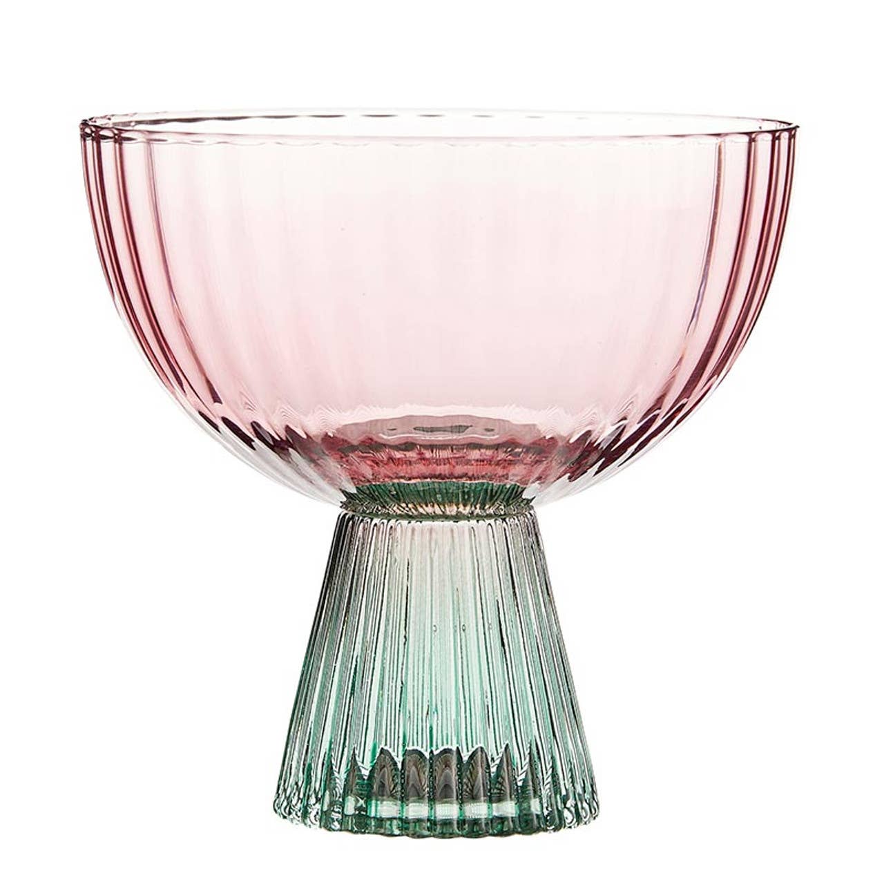 Beveled Coupe- Green & Pink