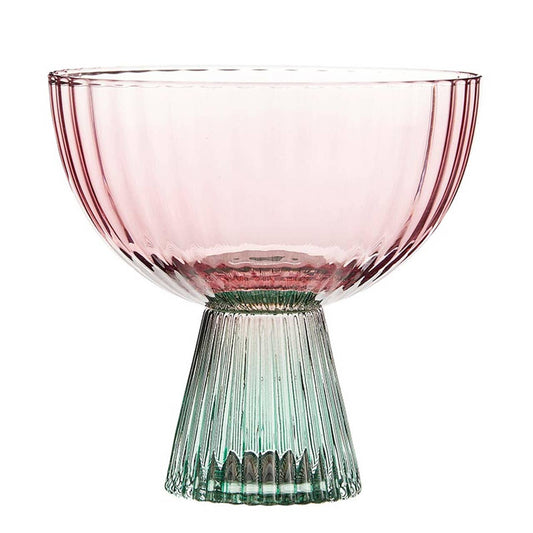 Beveled Coupe- Green & Pink