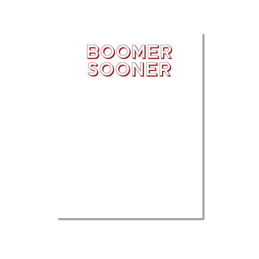 Collegiate Spirit Notepads: Boomer Sooner - OU