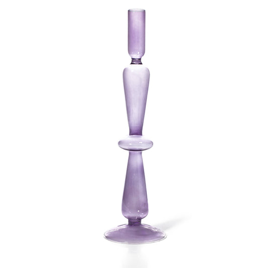 Taper Holder - Colored Glass - Lilac