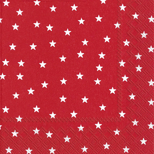Little Red Stars 4th of July Cocktail Napkins