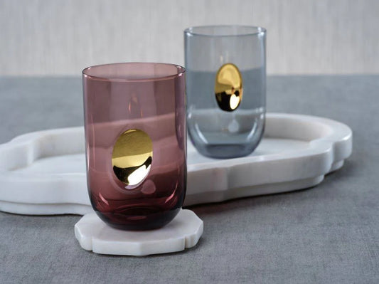 Aperitivo Tumbler with Gold Accent - Violet