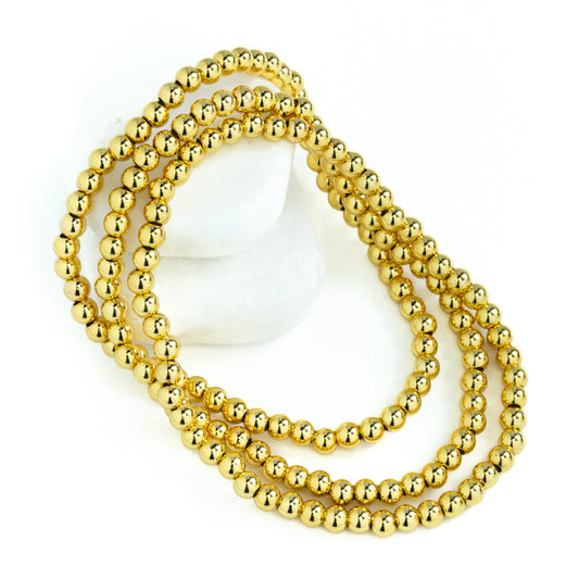 Large gold bead bracelet