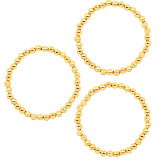 Beaded Bracelet Large- Gold