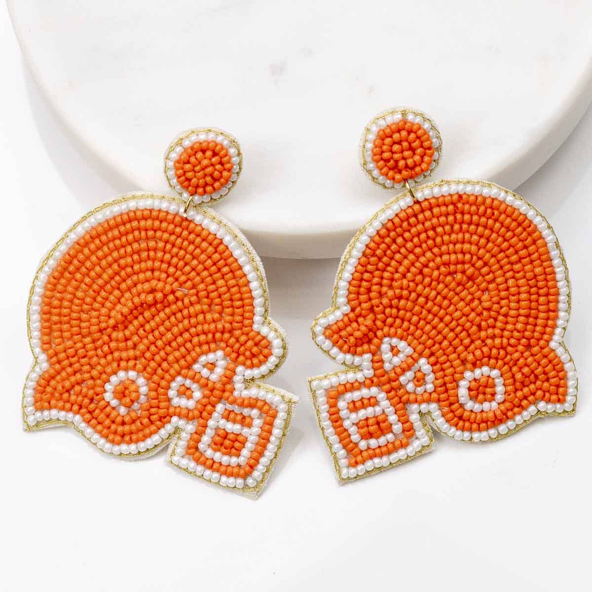 Football Helmet Beaded Earrings