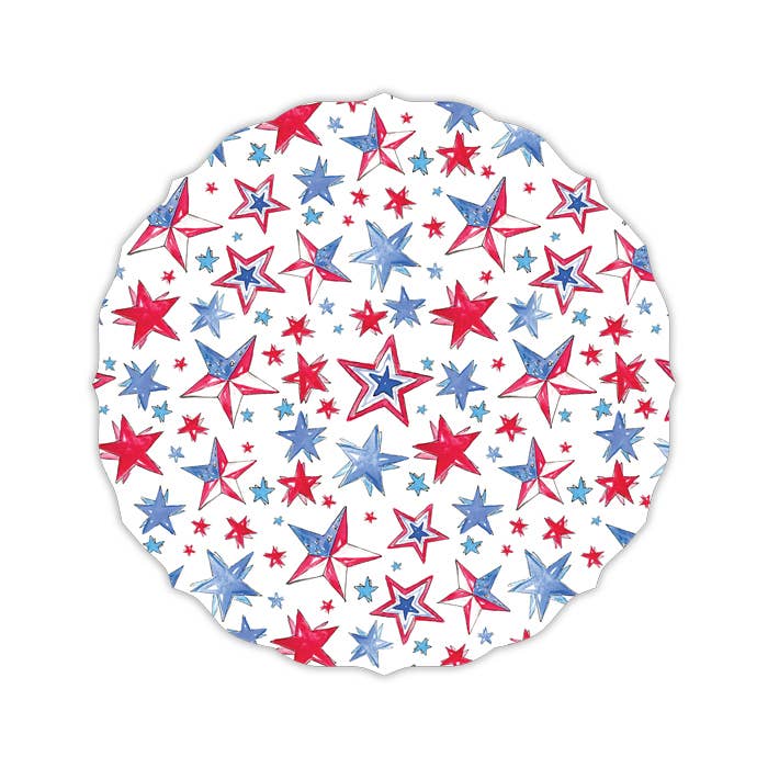 Handpainted Patriotic Stars Circle Posh Die-Cut Placemat