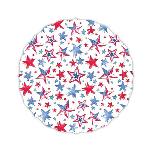 Handpainted Patriotic Stars Circle Posh Die-Cut Placemat
