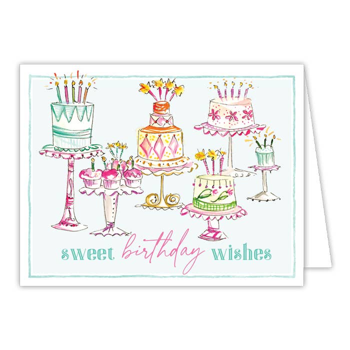 Sweet Birthday Wishes Multi Cakes Greeting Card