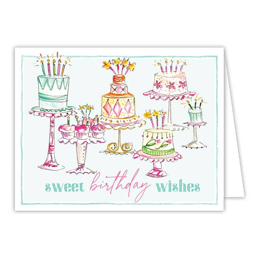 Sweet Birthday Wishes Multi Cakes Greeting Card