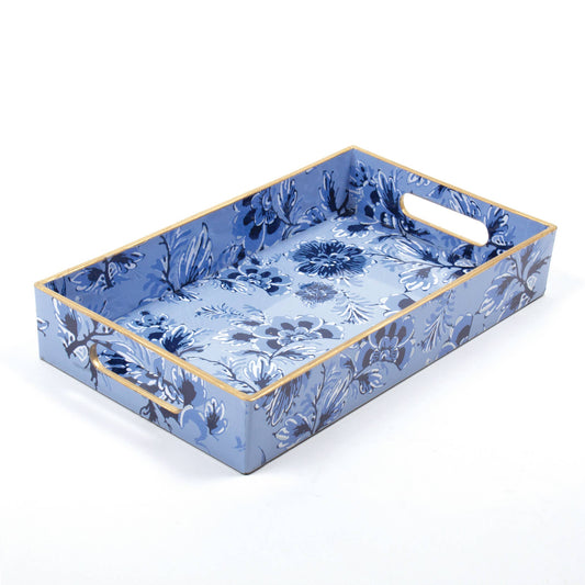 Blue Floral Vanity Tray