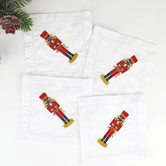 Nutcracker Embroidered Cocktail Napkin Set