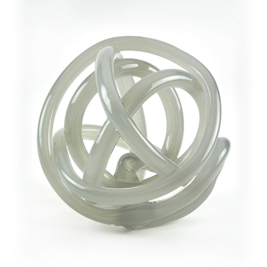 Handblown Glass Knot Grey